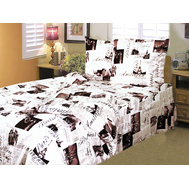  Комплект постельного белья “Газета 2”, белый, 1,5-спальный, сатин, фото 1 