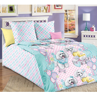  Комплект постельного белья "Красотки 1", голубой, 1,5-спальный, бязь обычная, фото 1 