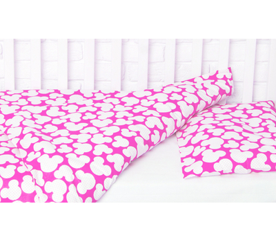  Комплект постельного белья “Микки”, розовый, 1,5-спальный, бязь элитная, фото 1 