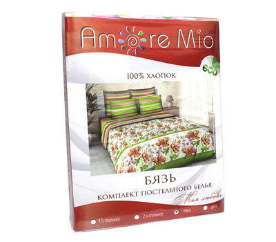  Комплект постельного белья Amore Mio "Весна" (Spring), евро, бязь обычная, фото 3 