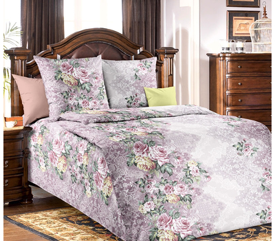  Комплект постельного белья "Аллея роз 1", розовый, 1,5-спальный, бязь обычная, фото 1 