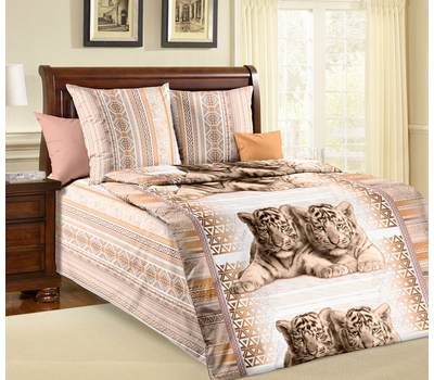  Комплект постельного белья "Тигрята", 1,5-спальный, бязь обычная, фото 1 