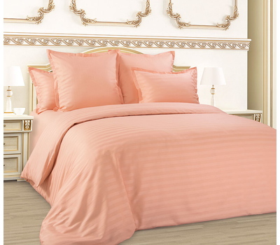  Комплект постельного белья "Нежный персик", 1,5-спальный, страйп-сатин, фото 1 