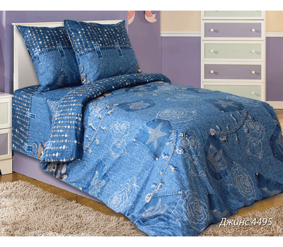  Комплект постельного белья "Джинс", 1,5-спальный, бязь обычная, фото 1 