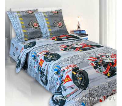  Комплект постельного белья "Крутой вираж", 1,5-спальный, бязь обычная, фото 1 