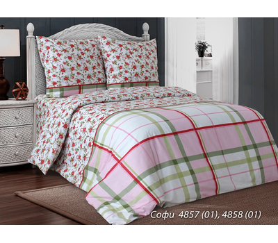  Комплект постельного белья "Софи", 2-спальный, 2 нав. 70 на 70 см, бязь обычная, фото 1 