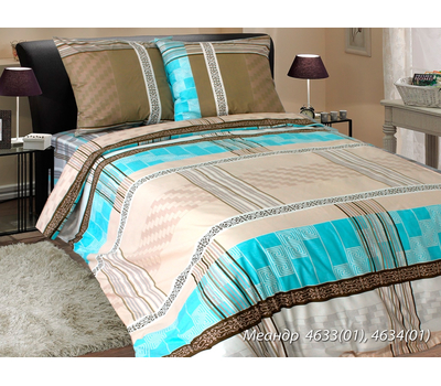  Комплект постельного белья "Меандр", 2-спальный, 2 нав. 50 на 70 см, поплин, фото 1 