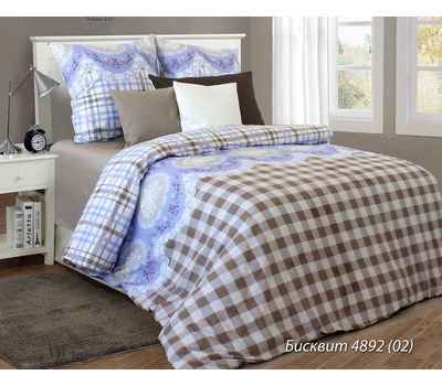  Комплект постельного белья "Бисквит", 2-спальный, 2 нав. 70 на 70 см, поплин, фото 1 