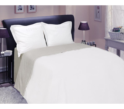  Комплект постельного белья 15с153-ШР “Нонна”, рис. 0, с вышивкой, серый с белым, 2-спальный, полулён, фото 1 